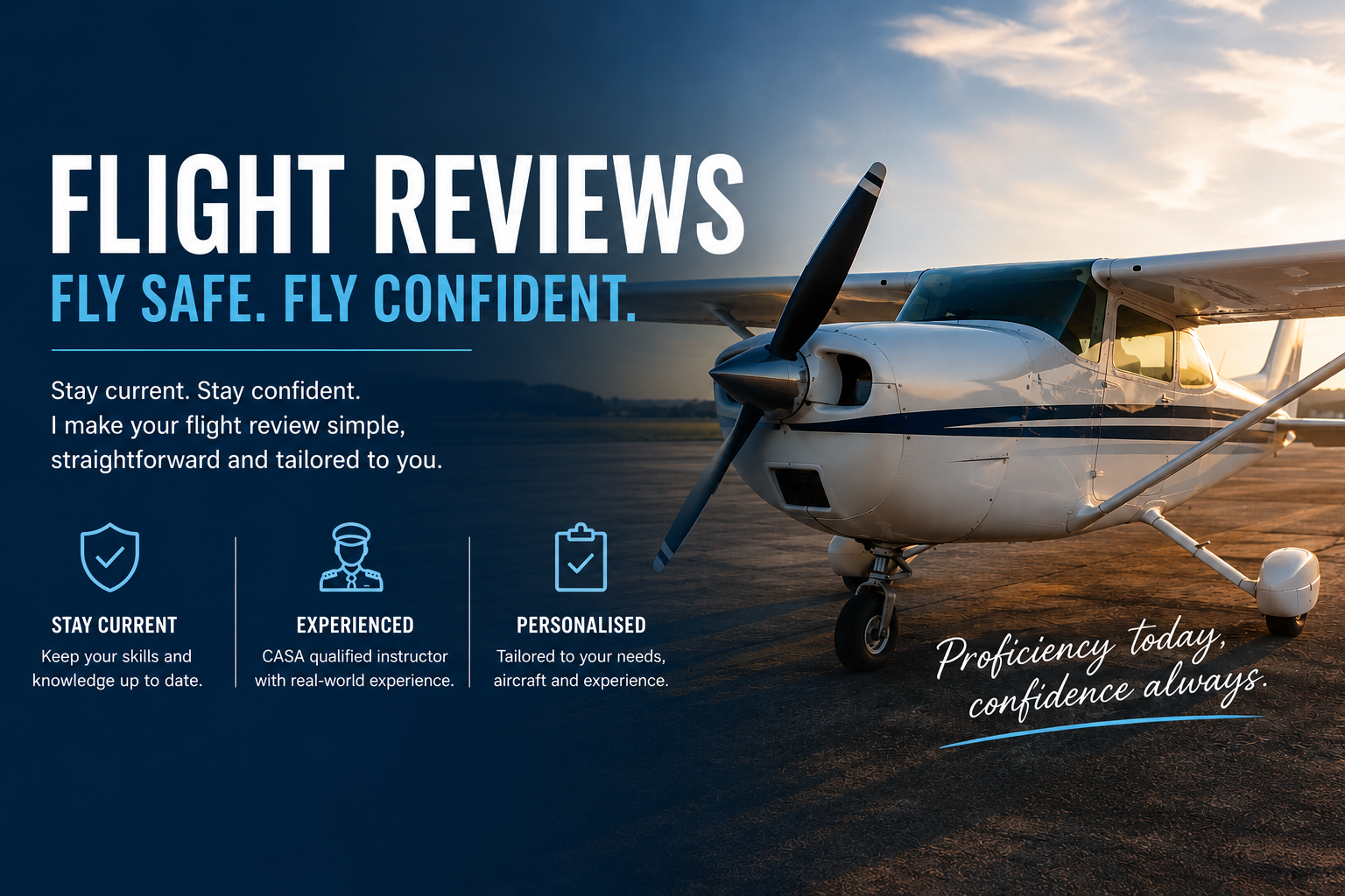 Flight reviews — general aviation aircraft on the runway